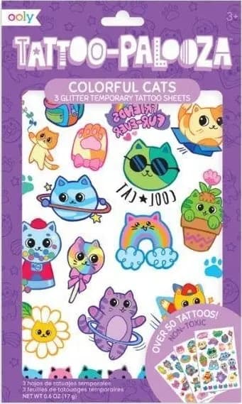 Tattoo Washable Tattoo Palooza - Glitter Cats