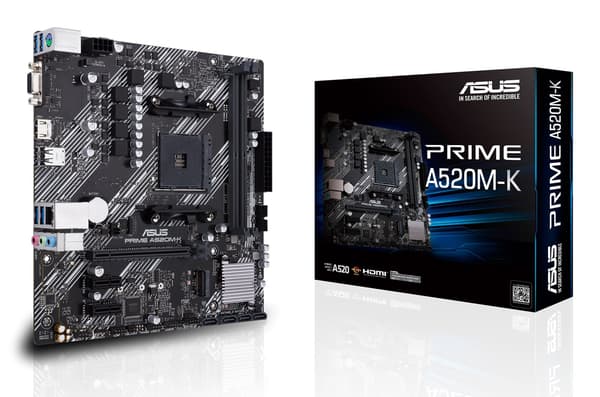 ASUS PRIME A520M-K - bundkort - micro ATX - Socket AM4 - AMD A520