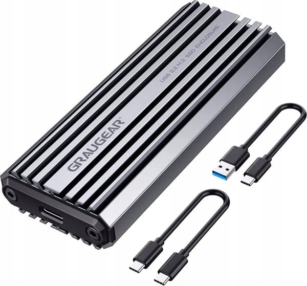 Graugear eksternt kabinet til M.2 NVMe M-Key SSD, USB-A og USB-C