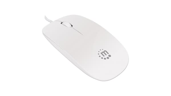 MANHATTAN 177627 Manhattan Optisk Mus Mini Superslim USB 1000dpi vit