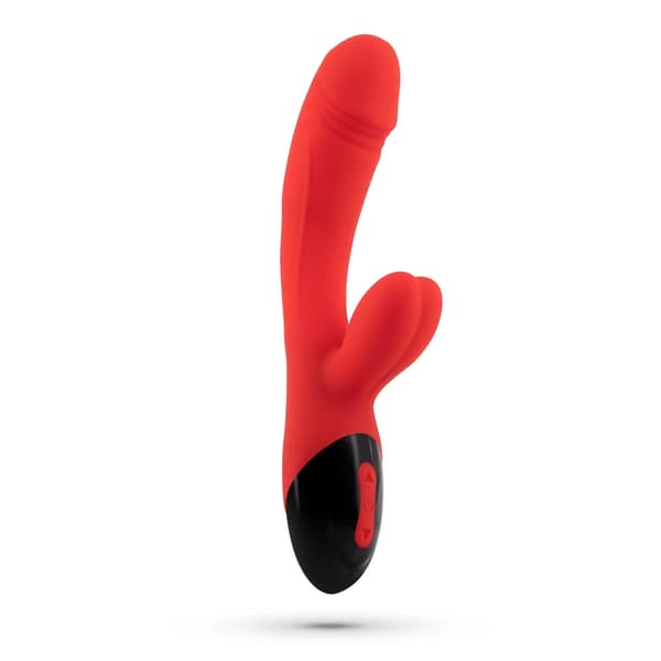 Crushious Dare Dong Genopladelig Dual Action Vibrator Rød 20cm