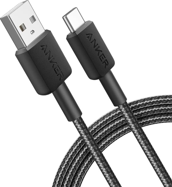 Kabel Anker 322 USB-A til USB-C 1,8m sort
