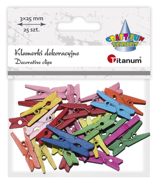 Træspænder 8 farver 3x25mm 25 stk