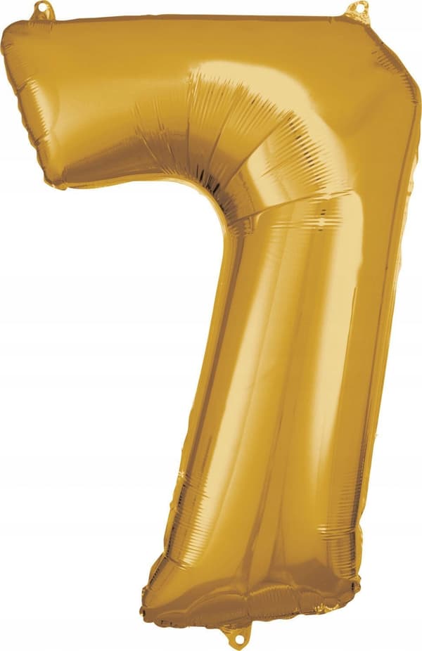 Folieballong stor siffra 7 guld 60x86cm förpackad 9906272