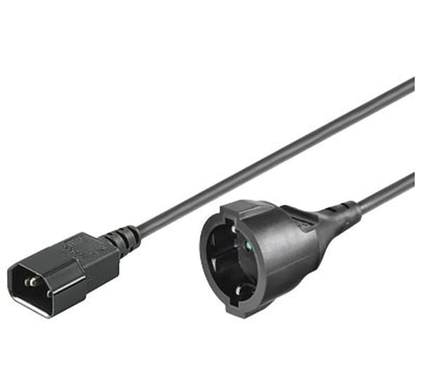 MicroConnect Strömkabel C14 -Schuko M-F 1,5m. 3Gx1,5MM2, 10/16A 250V