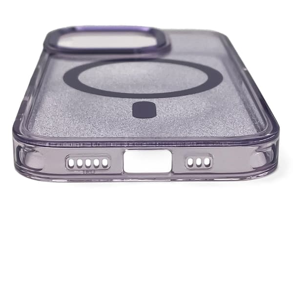 Glitterfodral MagSafe för iPhone 16 – Lila med glitter