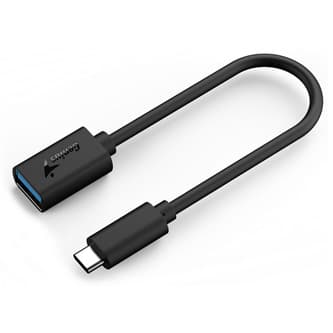 USB-adapter, (3.0), USB C (M) - USB A F, Sort, Genius USB 3.0, op til 5 Gbps