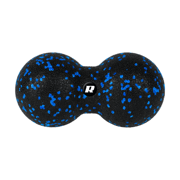 Duoball dobbelt massagebold 8cm, sort og blå, materiale EPP, REBEL ACTIVE