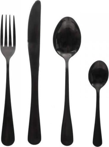 Ruokailuvälineet Shadow Musta Ruostumaton teräs (16 Kappaletta)