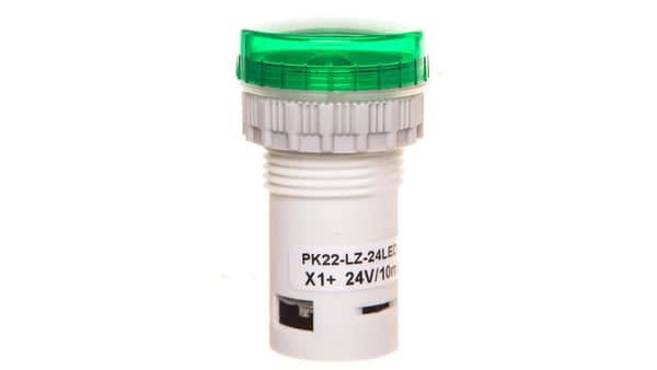 Kompakt ljusgrön PK22-LZ-24-LED AC/DC