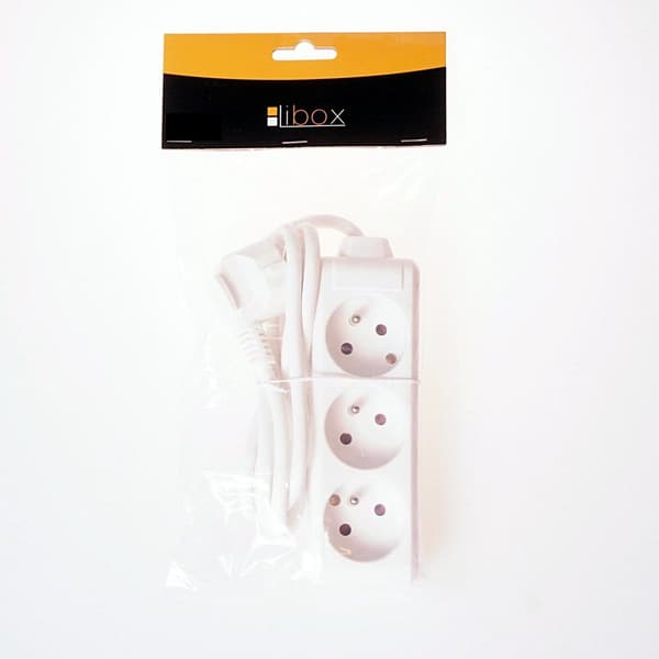 Libox 3 stikdåser, hvid, 5m (LB0080-5)