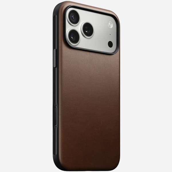 Nomad Modern lædercover, rustik brun (Horween) - iPhone 17 Pro Max
