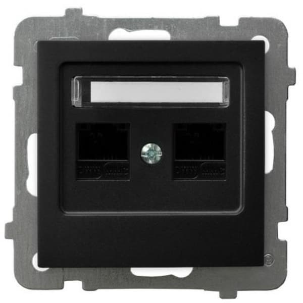 AS Datorkontakt dubbel, kat. 5e MMC svart metallic GPK-2g/K/m/33