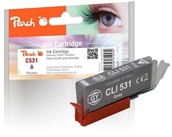 Peach PI100-499 blækpatron 1 stk Kompatibel Standard udbytte Grå