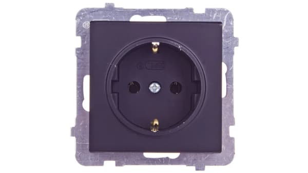 Ospel Sonata Stikkontakt enkelt schuko sort metallic (GP-1rs/m/33)