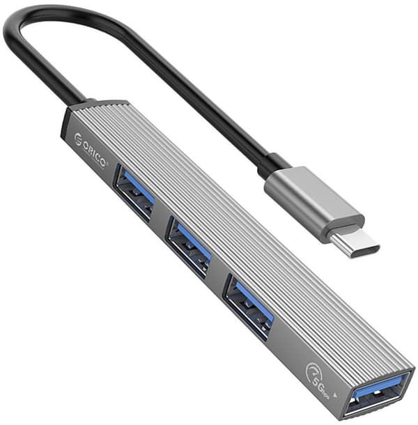 Orico USB-C-hubb, USB-A 5 Gbit/s, 3*USB-A 2.0, aluminium