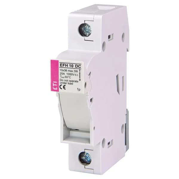 1P 25A 1000V DC 10x38mm sikringsbase