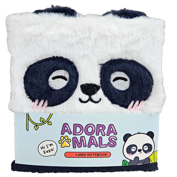 Adoramals Panda Bjørn A5 plys notesbog