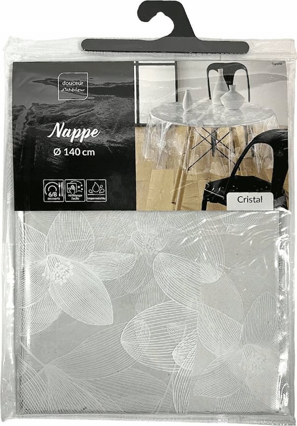 Douceur d`Interieur Transparent PVC duk DANELA, Ø 140 cm