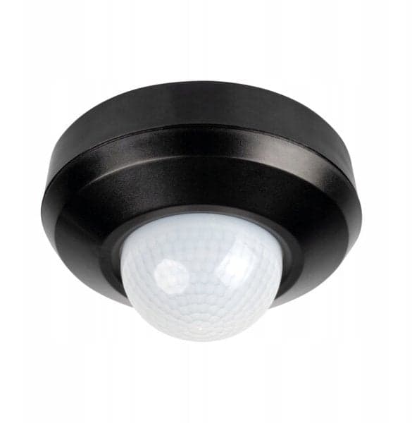 Bevægelsessensor 3xPIR SENTO-O-WT-B 2000VA 360gr. IP44/20 iikl. rund sort 37367