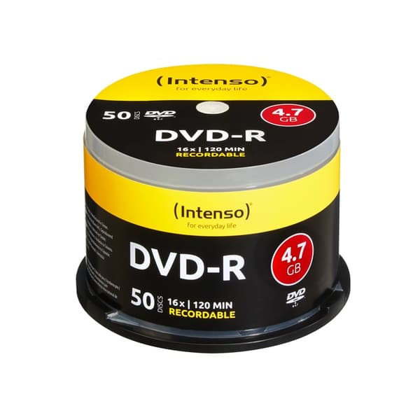 1x50 Intenso DVD-R 4,7GB 16x nopeus, Cakebox