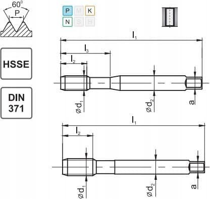 Fanar TAP TAP UNC 3/8-16 DIN-371B (2B) HSSE 800