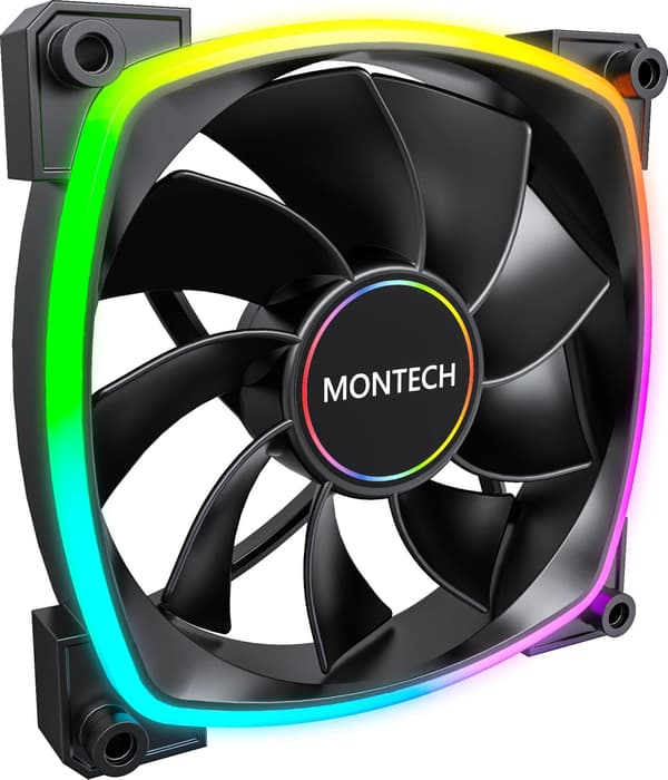 Montech RX140 PWM ARGB Reverse-fläkt - 140mm, svart