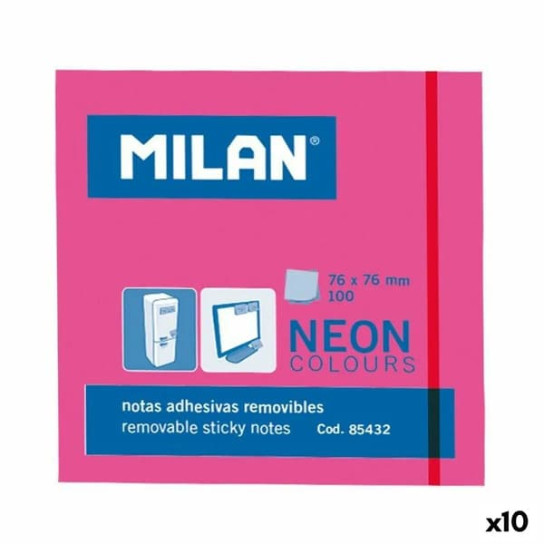 Post-it-lappar Milan 76 x 76 mm Rosa 10 enheter