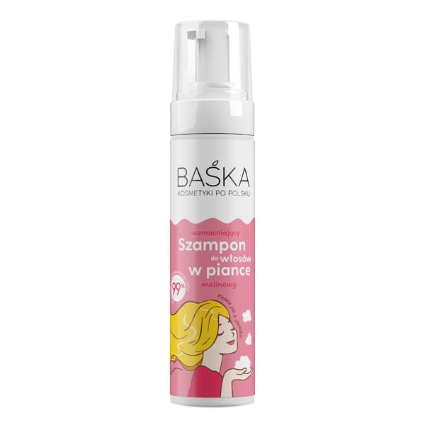 SOLVERX BASKA Shampoo i skum hindbær 200 ml