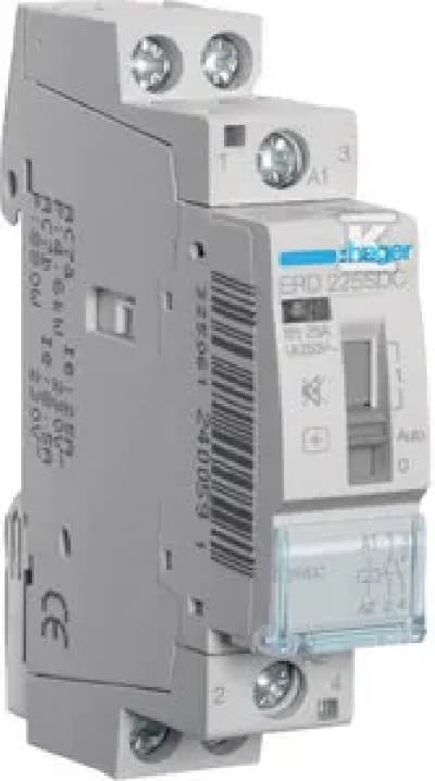 Tyst kontaktor med handkontroll 24V DC 2Z 25A ERD225SDC