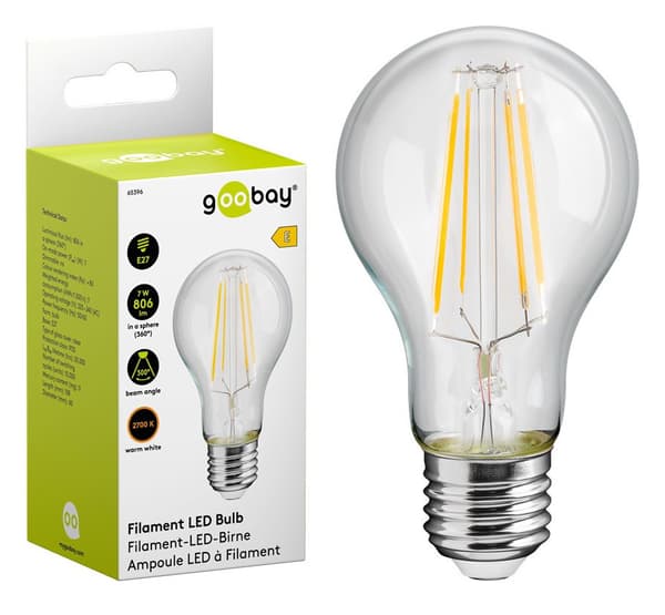 LED-filamentlampa, 7W E27 806lm, 65396