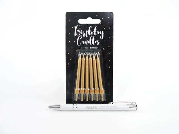 Party Deco Fødselsdagsbukser, guld, 6 cm, 6 stk universal