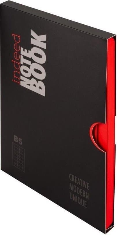 Muistikirja B5 ruudukko Indeed punainen