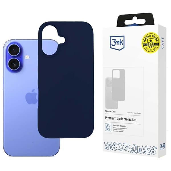 Apple iPhone 16 Plus - 3mk silikonikuori tummansininen