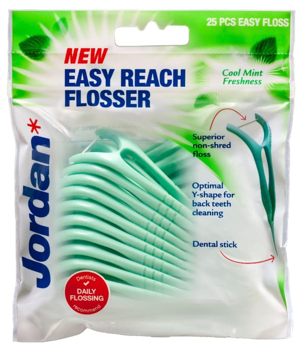 Jordan Dental Floss og Extractors 2i1 Easy Reach Flosser 25 stk