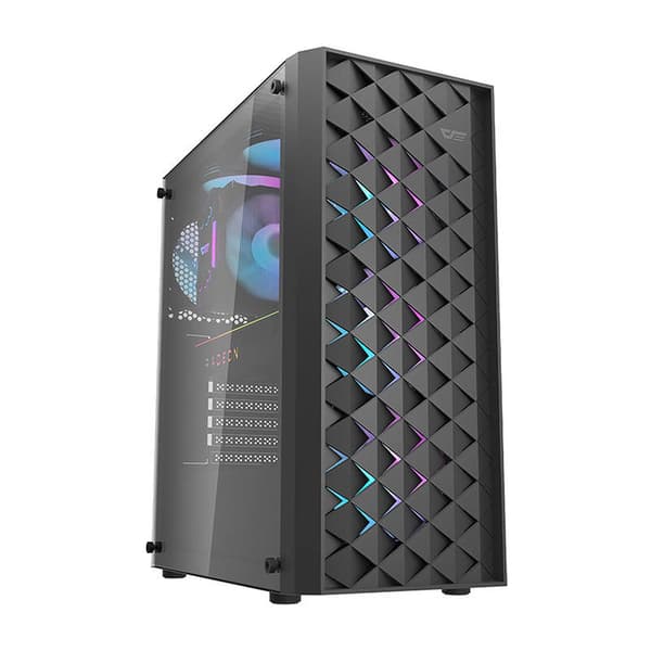 Computer kabinet Darkflash DK351 + 4 blæsere (sort)