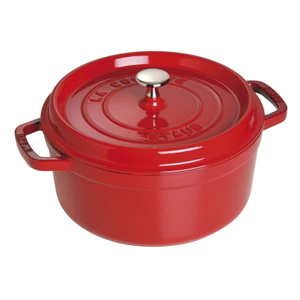 Staub Rund Cocotte, 24 cm Kirsebærrød, Støbejern
