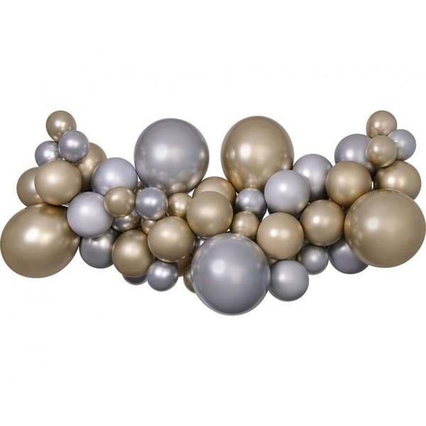 DIY ballon guirlande sølv-guld SHINE, 65 stk 31386