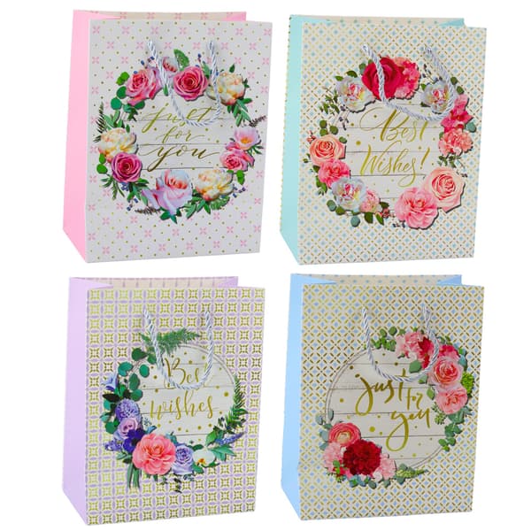 Gavepose Mønstre Blomster Bedste Ønsker 23 x 18 x 10,5 cm