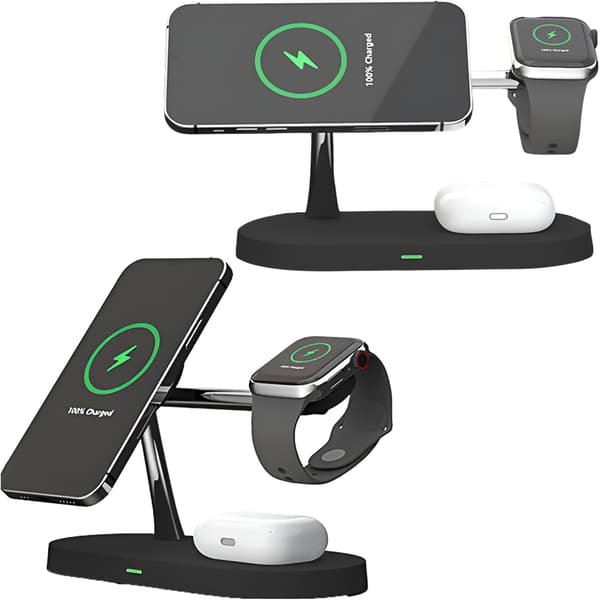 Qi MagSafe 3i1 induktionsoplader til iPhone/AirPods/Watch Sort
