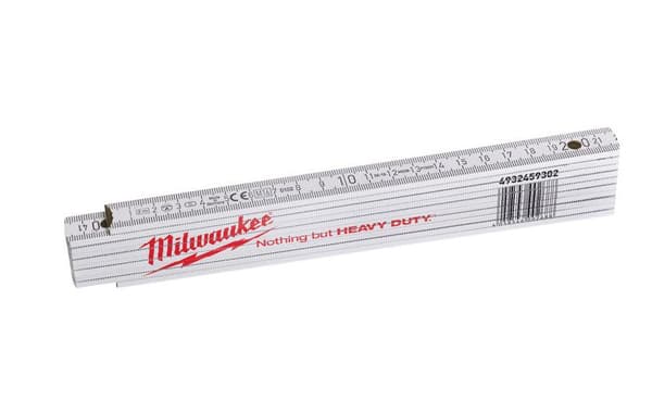 Træfoldemålestok 2m/16mm Hvid MILWAUKEE