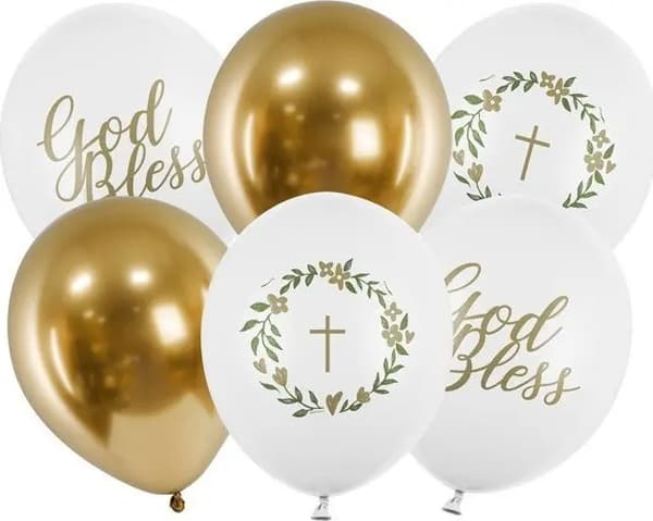 PartyDeco Hvide Latexballoner til Nadver Dåb