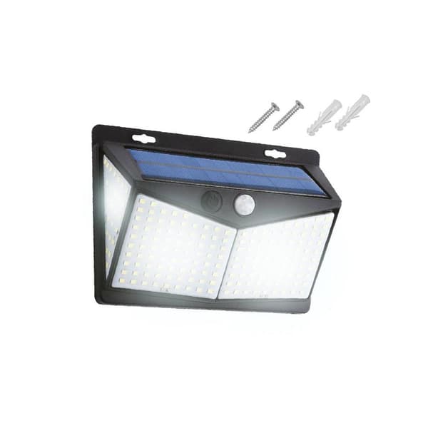 208 LED SMD 600lm PIR solcelle væglampe IP65 1800mAh