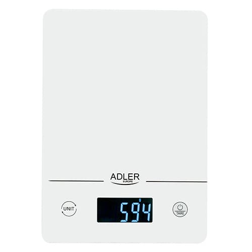 Adler Köksvåg AD 3170 Maxvikt (kapacitet) 15 kg, Gradering 1 g, Displaytyp LCD, Vit