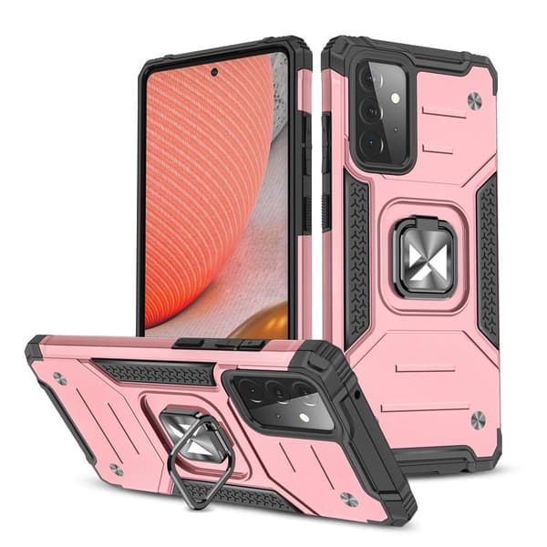 Wozinsky Ring Armor robust hybridcover + magnetholder til Samsung Galaxy A72 4G pink