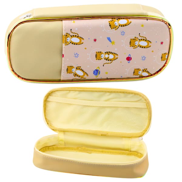 Skole penalhus Space Tigers Kit Beige 24cm