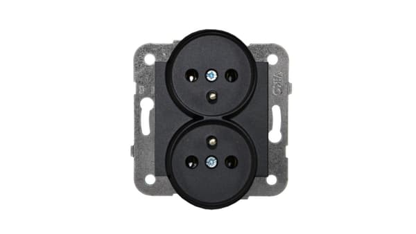 VIKO Panasonic NOVELLA Dobbeltstikkontakt med/u sort til rammer 92551071M