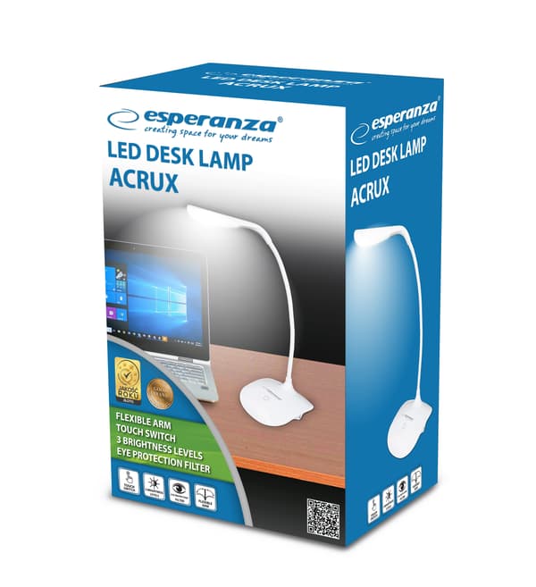 ESPERANZA SKRIVEBORDSLAMPE LED ACRUX HVID