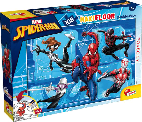 Dubbelsidiga golvpussel Maxi Floor 108el Marvel Spiderman 99764 LISCIANI