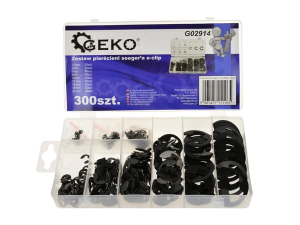 Seeger-rengassarja e-clip 300 kpl (20)